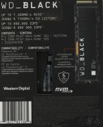 SSD накопитель WD Black SN850X WDS100T2XHE 1ТБ, M.2 2280, PCIe 4.0 x4, NVMe, M.2 — изображение 2