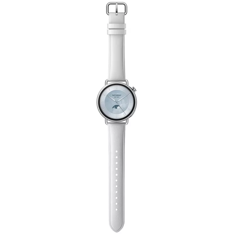 Смарт-часы Xiaomi Watch S4 41mm серебристый с белым кожаным ремешком BHR07VUGL — изображение 3