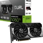 Видеокарта ASUS NVIDIA GeForce RTX 5060TI DUAL-RTX5060TI-O8G 8ГБ Dual, GDDR7, OC, Ret