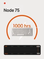 NuPhy Игровая клавиатура беспроводная Node 75, High Profile, Brown Max Switch, Английская/Русская раскладка, белый, кремовый — изображение 9