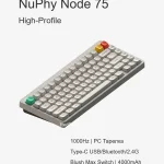 NuPhy Игровая клавиатура беспроводная Node 75, High Profile, Brown Max Switch, Английская/Русская раскладка, белый, кремовый