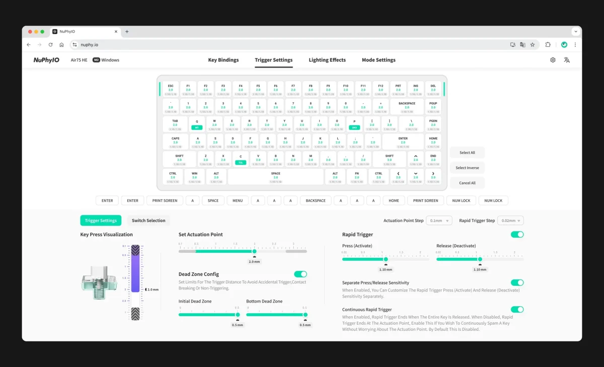 NuPhy Игровая клавиатура проводная Air75 HE, (JADE PRO), Русская раскладка, серый — изображение 7