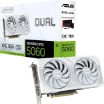 Видеокарта ASUS NVIDIA GeForce RTX 5060 DUAL-RTX5060-O8G-WHITE 8ГБ Dual, GDDR7, OC, Ret