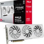 Видеокарта ASUS AMD Radeon RX 9070XT PRIME-RX9070XT-O16GWHITE 16ГБ PRIME, GDDR6, OC, Ret