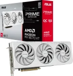 Видеокарта ASUS AMD Radeon RX 9070XT PRIME-RX9070XT-O16GWHITE 16ГБ PRIME, GDDR6, OC, Ret