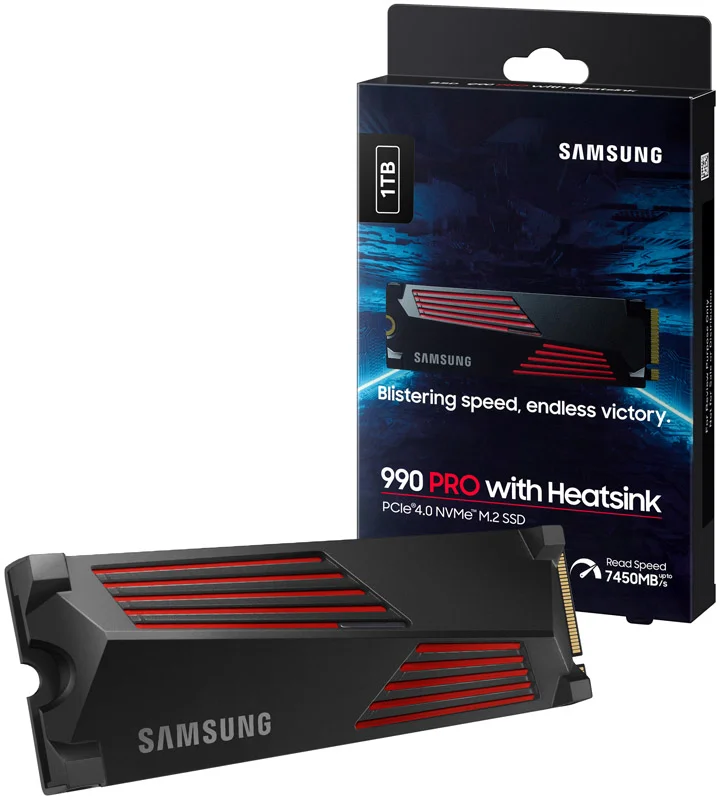 SSD накопитель Samsung 990 Pro MZ-V9P1T0BW 1ТБ, M.2 2280, PCIe 4.0 x4, NVMe, M.2 — изображение 1