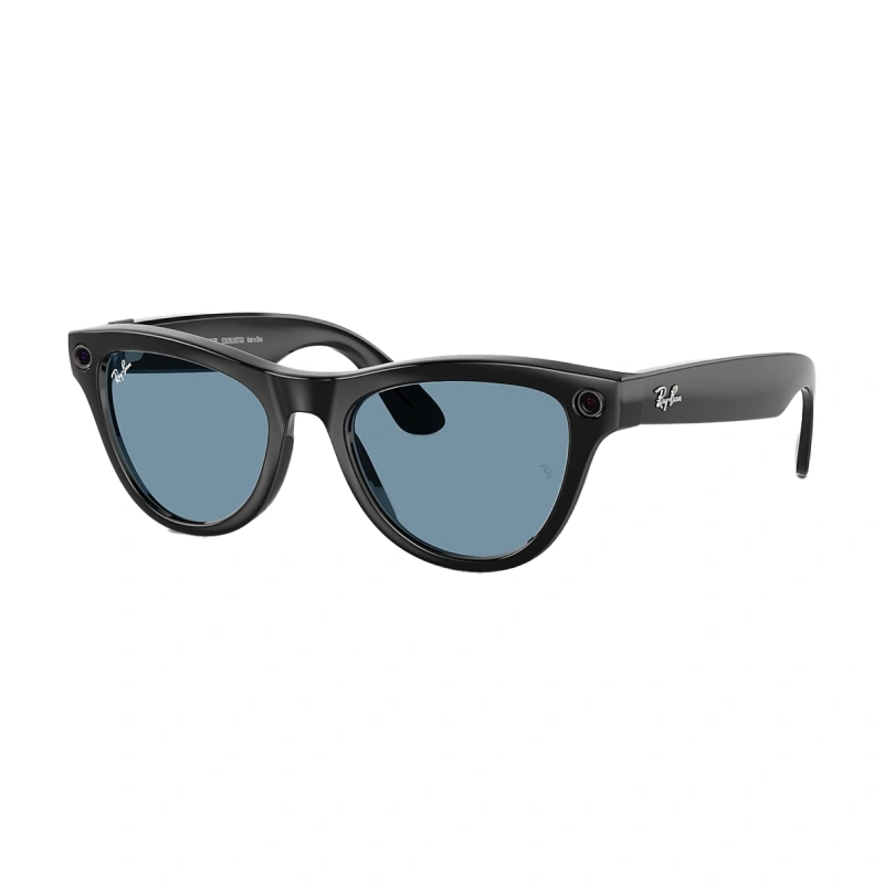 s81twrxycr8wl3lrdguwq3t0qnmzqpyv Умные очки Ray-Ban Skyler Shiny Black, Clear/Cerullean Blue Transitions, (52-20-150mm) — изображение 1